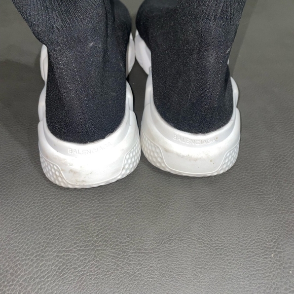 Balenciaga Men's Black and White Sock Sneakers - Picture 4 of 6